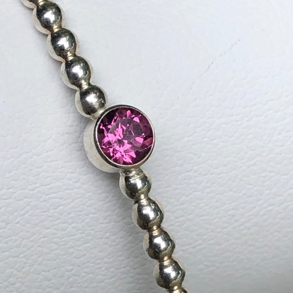 Dainty Garnet and Silver Bracelet - Picture 4 of 10